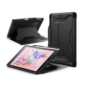 JETech Case iPad 5th 6th Gen 2017-18 Black Multi-Angle Stand Protective Cover